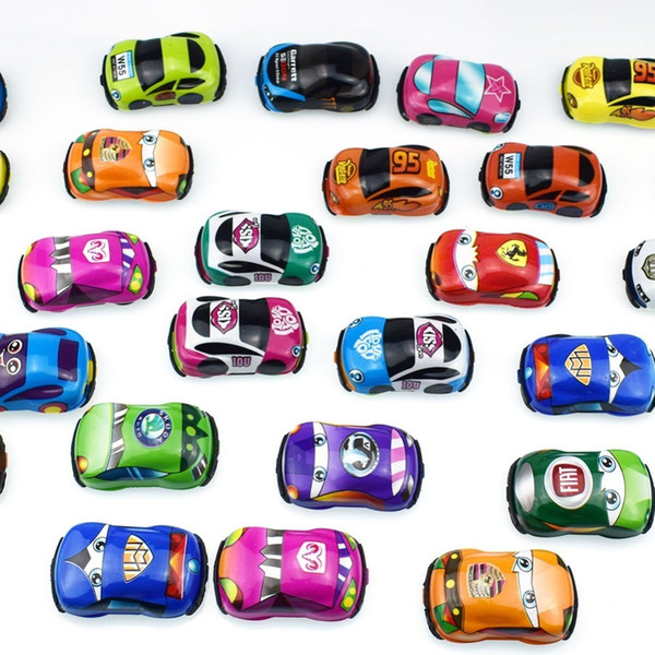 New Arrival 5cm Children Cartoon Model Pvc Toy Cars Pull Back Vehicles Soft Shell Car For Capsule Toys Kid's Gift 100 Pcs/lot J190525