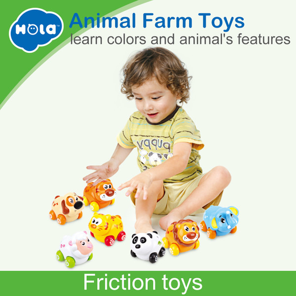 4pcs/lot Huile Toys 376 Abs Plastic Cute Cartoon Animals Friction Push And Go Cars Toys For Children 18 Month+ J190525