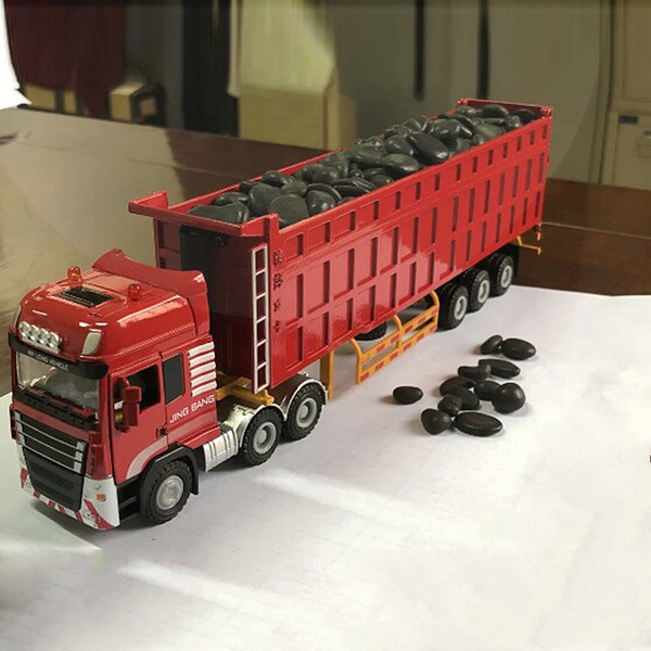 Children's Alloy Toy Dump Truck Tipper Semi-trailer Engineering Large Truck Simulation Boy Truck Model W95 J190525