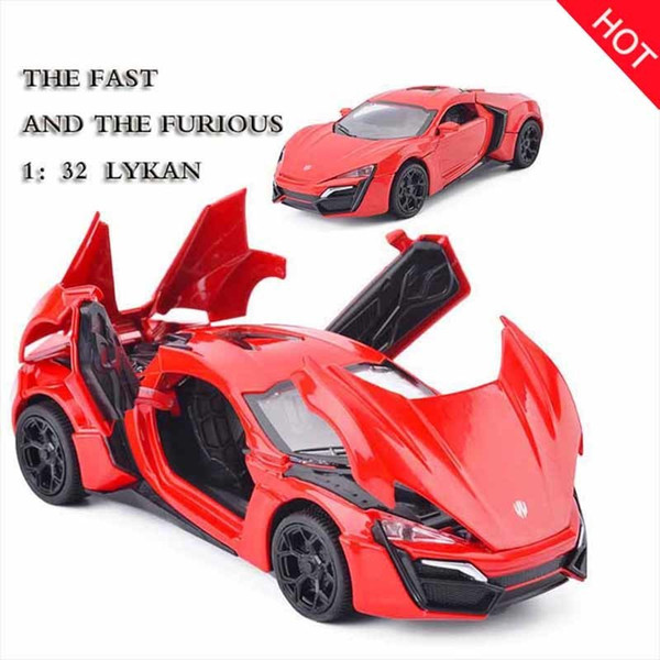 Hot 1:32 Fast & Furious Lykan Alloy Car Model Diecasts & Toy Vehicles Toy Car Metal Toy Kid Toys For Children Gift J190525