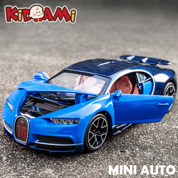 Kidami 1:32 Alloy Bugatti Chiron Pull Back Diecast Scale Car Model Car Collection Gift Miniauto Toy Vehicles Toys For Children J190525