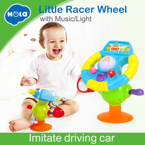 Hola 916 Baby Toys Driving Steering Wheel & Equipped With Lights, Mirror, Music, Various Driving Sounds Toys For Children J190525