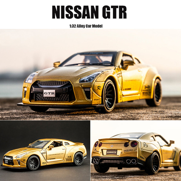 New 1:32 Nissan Gtr Race Alloy Car Model Diecasts & Toy Vehicles Toy Cars Kid Toys For Children Gifts Boy Toy J190525