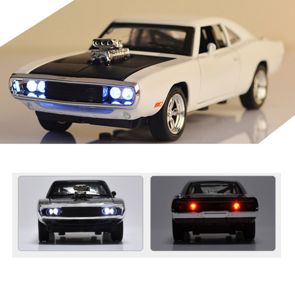 Hot 1:32 Dodge Charger Diecast Metal Model Car Sound And Light Pull-back Vehicle Toy For Boy Children And Kids Gift 4 Colors J190525