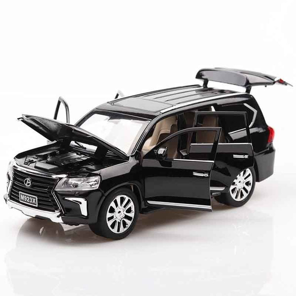 1:24 Lx570 Alloy Metal Model Pull Back Toy Cars Light Sound Diecast Vehicle Toys Car For Children Adults Collection J190525