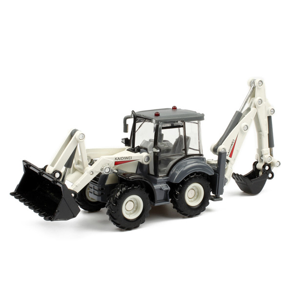 Alloy Diecast Excavator 1:50 4 Wheel Shovel Loader Two-way Forklift Bulldozer Back Hoe Loader Truck Model For Kids Gift Toys J190525