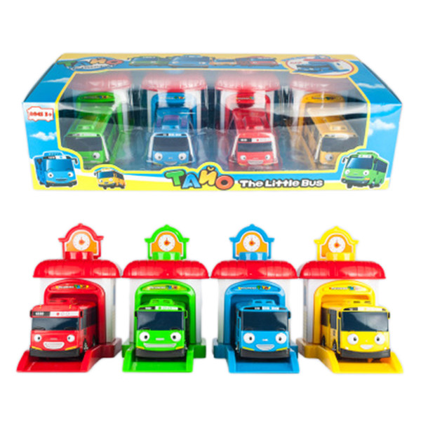 Kidami 4pcs Little Miniature Bus Model Tayo Kids Miniature Toys Korea Cartoon,toys For Children,toddler, Children's Day Gifts J190525