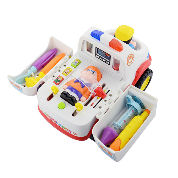 Children Ambulance Doctor Vehicle Car With Lights And Music Plastic Simulation Toys Ambulance Car Electric Pretend Doctor Set J190525