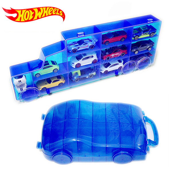 Hot Wheels Portable Plastic Storage Box Hold 16sports Diecast Models Car Toys For Children Educational Truck Boy Friend Juguetes J190525