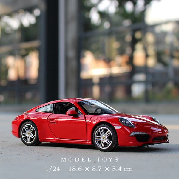 1:24 Simulation Alloy Sports Car Model For Porsche 911 With Steering Wheel Control Front Wheel Steering Toy For Children J190525