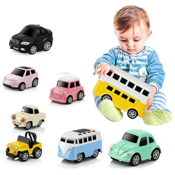 8pcs Mini Pull Back Car Children's Toy Car Pull-back Vehicle Alloy Puzzle Q Version Mini Car Model For Boys Children Gifts J190525