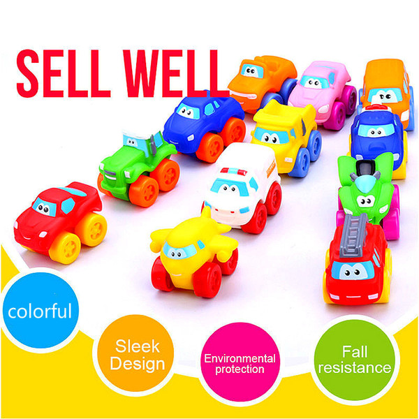 6 Pcs/set Kids Car Toys Puzzle Educational Toy Vehicle Series Soft Glue Collision Car Cartoon Anime Style Toys Children's Gift J190525