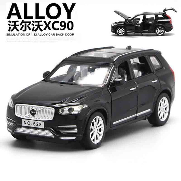 1:32 Volvo Xc90 Diecast Cars Model Toy Openable Doors Pull Back Music Light Car Toys For Kids Children J190525