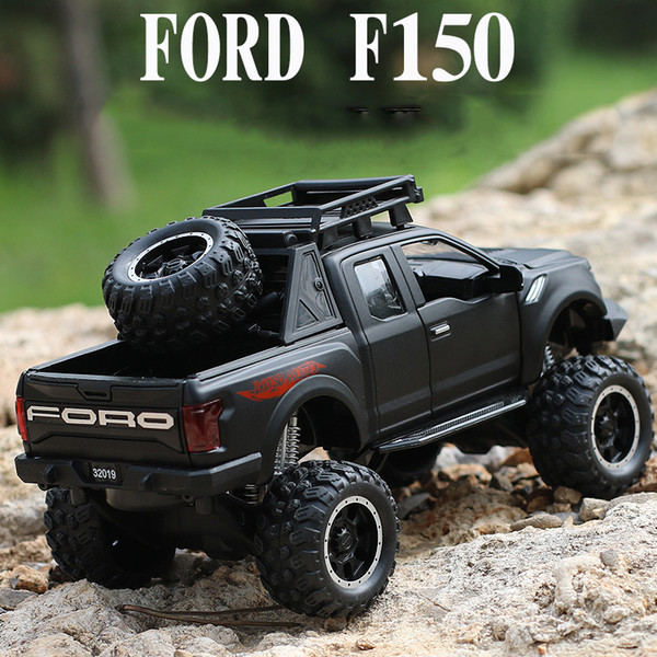 Kidami 1:32 Raptor F150 Hohe Simulation Pickup Refit Big Wheel Miniauto Alloy Pull Back Diecast Car Model Toys For Children Gift J190525