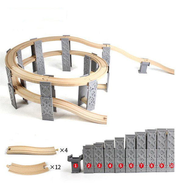 Ttc95 Viaduct Track Wooden Track Toy Train Fit For Brio Toy Car Truck Locomotive Engine Railway Toys For Children J190525