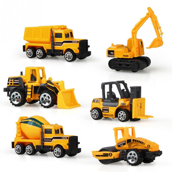 Model Toys 6pcs/set Diecast Mini Model Cars Alloy Construction Vehicle Engineering Car Dump-car Dump Truck Model Toy Mini Gift for Boy