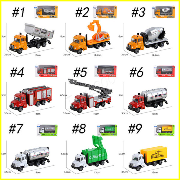 Pull Back car trucks mini alloy construction vehicle kids toys simulation metal car fire fighting engineering cars sanitation model toys