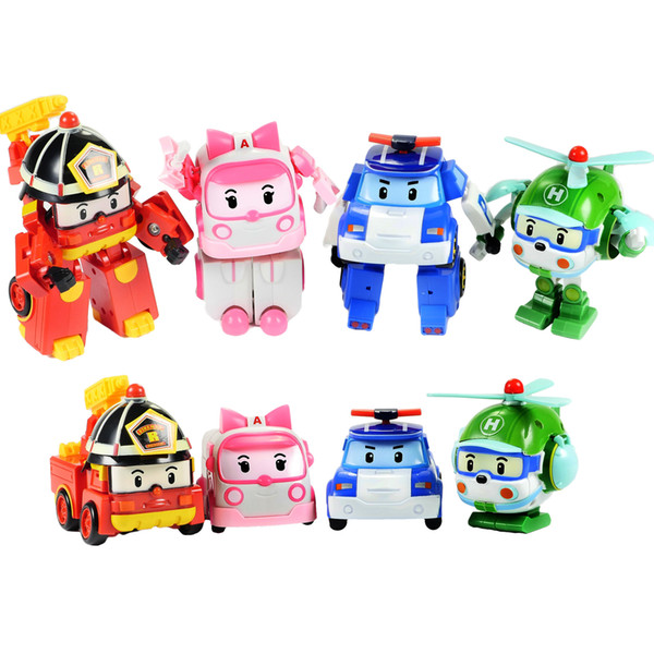 Robocar poli deformation car toys 4 styles police car fire truck ambulance helicopter mixed for kids toys