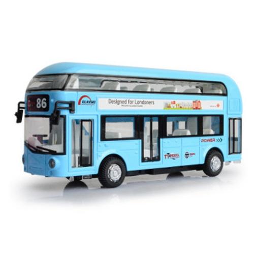 wholesale Alloy double tour bus air-conditioned bus city bus model children back sound and light toy car