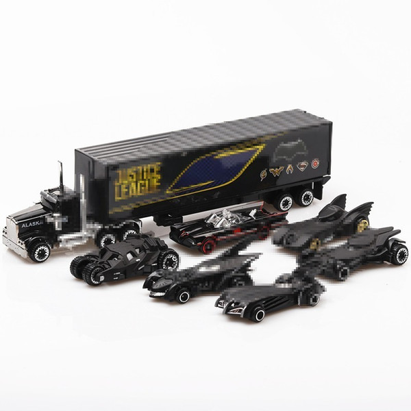 7pcs/Set 1:64 Justice Batmobile Diecast Metal Alloy Cars Truck Model Classic Cars Toy Vehicles Gift For Boy Christmas Toy