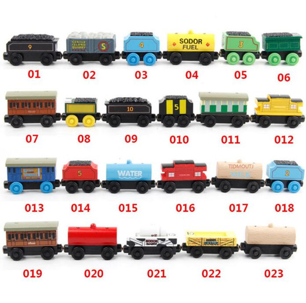 53 Style Wooden Toy Vehicles Wood Trains Model Toy Magnetic Train Gifts for Boys Girls Great Kids Christmas Toys