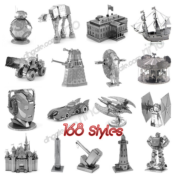 Metal 3D puzzles assembly Toys 168 Designs model DIY millennium falcon Tie Fighter 3D Metallic Nano building puzzle for Adults and Kids