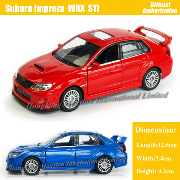 1:36 Scale Diecast Alloy Metal Car Model For SUBARU Impreza WRX STI Collection Model Pull Back Toys Car - Red / Blue / White