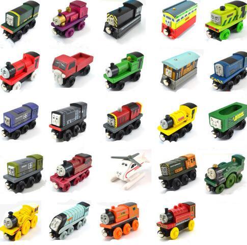 Wooden Toy Vehicles Wood Trains Model Toy Magnetic Train Great Kids Christmas Toys Gifts for Boys Girls