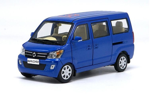 1:24 Dongfeng motor Original manufacturer,Blue Dongfeng Junfeng CV03 van,minibus,Collection,decoration ,Toy model