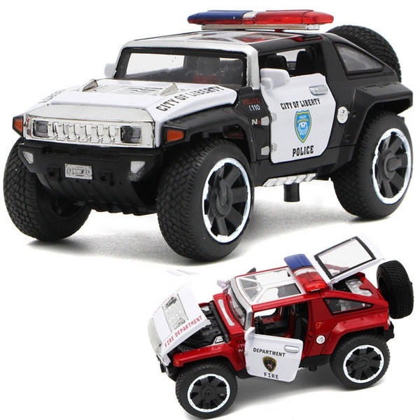 1/32 Scale Hummer Police Car Diecast Vehicles Alloy Model Cars