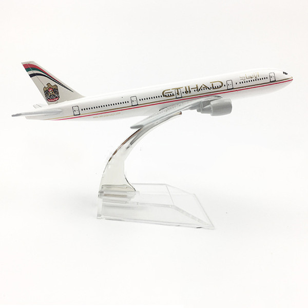 1/400 Scale Aircraft Boeing 777 Etihad Airways 16cm Alloy Plane B777 Model Toys Children Kids Gift for Collection