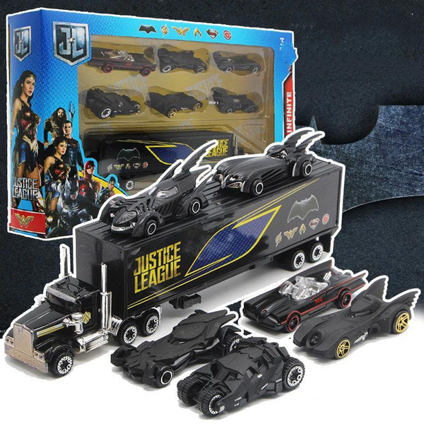 New Batman, alloy chariot, suit toys, 6 chariots, container cars, children's pocket car.