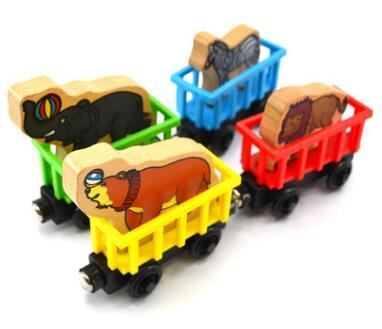 Wooden Toy Vehicles Wood Trains Model Toy Magnetic Train Great Kids Christmas Toys Gifts for Boys Girls four styles