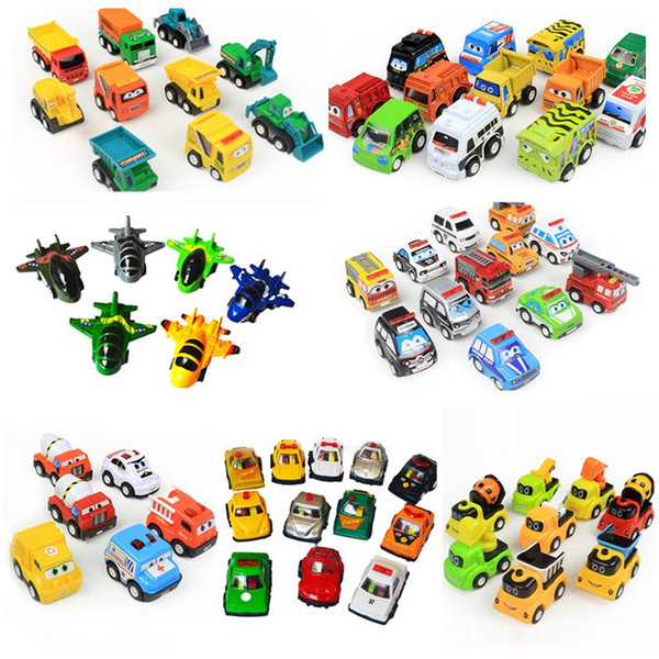 60 Style ABS Plastic Cute Mini car Pull Back aircraft traffic vehicles Model Funny Kids Baby Toys