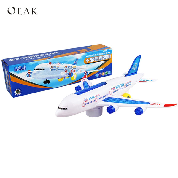 Oeak Cool Electric Kids DIY Toy Airplane With Attractive Lights And Sounds Child Music Toys Plane Boys Best Birthday Gifts