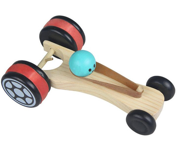 Rubber Band Speed Race Car Bungee Car Models Kids Children Wooden Toys Deluxe Gift