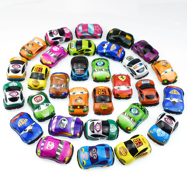 PVC Super Mini Colorful Cartoon Pull Back Cars Toys for Kids Gift Wholesale