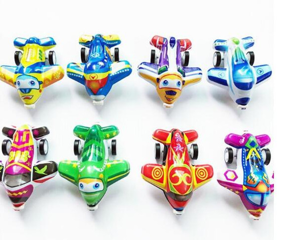 Children's Cartoon Mini-Return Aircraft Children's Simulated Return Fighter Model Toy Ground Booth