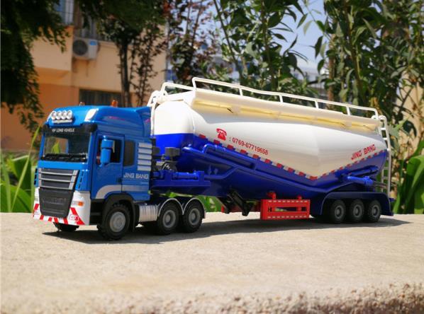 At 1:50, the toy box is loaded with semitrailer tanker and powder truck.