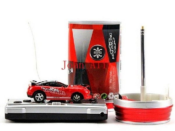 Free Shipping 96PCS 8 Colours Mini-Racer Remote Control Car Coke Can Mini RC Radio Remote Control Micro Racing Car