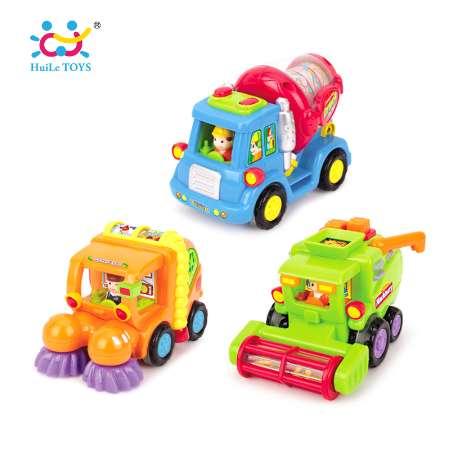 (Set of 3) Wholesale Baby Toys Push & Go Friction Powered Car Toy Trucks Children Pretend Play Toys Great Gift HUILE TOYS 386ABC