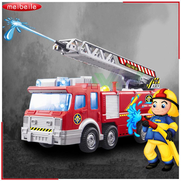 Spray Water Gun Toy Truck Firetruck Juguetes Fireman Sam Fire Truck Vehicles Car Music Light Cool Educational Toys for Boys Kids