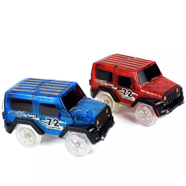 Glow in the Dark Magic Car LED Light Up Electronics Car Toys Jeep Model Electric Race Cars DIY Toy Car For Kid LA556