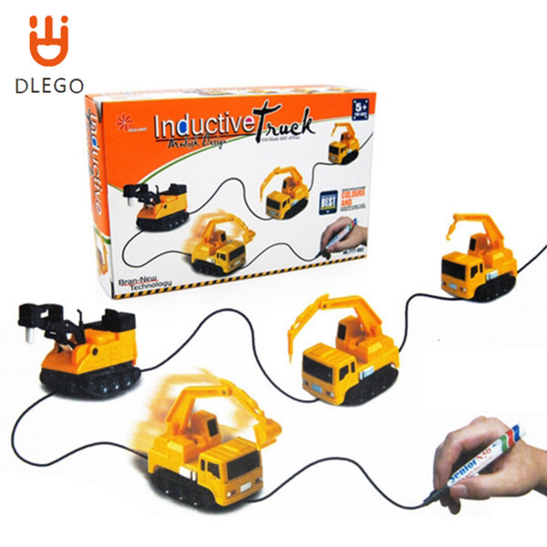 Hot Car! Kids Magic Toy Truck Inductive Toy Car Magic Train Tractor Pen Draw Lines Induction Rail Car Toys For Children