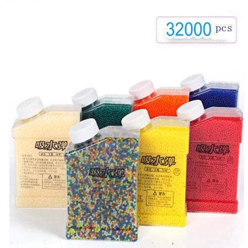 wholesale 7-8mm/9-11mm Crystal bullets 32000 Pcs/pack Water Guns Pistol Toys Growing Crystal Water Balls Mini Round Soil Water Beads