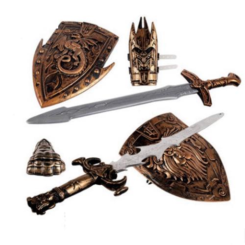 wholesale NEW Children Toys Swords Shiled Bow and Arrow Sword Shield Sucker Simulation Archery Plastic SwordsToy Set