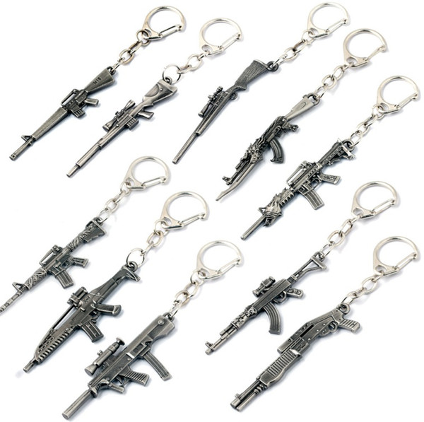 With Gift Box Weapon Model Keychain Male Mini Gun Key Chain Car Keyring Rifle Sniper Cool Mens Jewelry