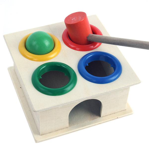 Hammering Wooden Ball+Hammer Box Children Early Learning Educational Toys Wholesale Free Shipping