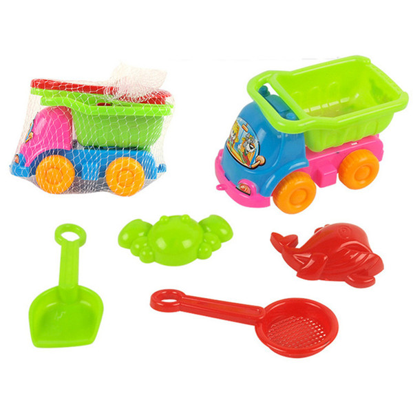 JOY-JOYTOWN New 5pcs/set Mini Beach Sand Play Toys Set ATV Car Rakes Sand Bath Toys Cultivate Children Love of Outdoor Gift Toy