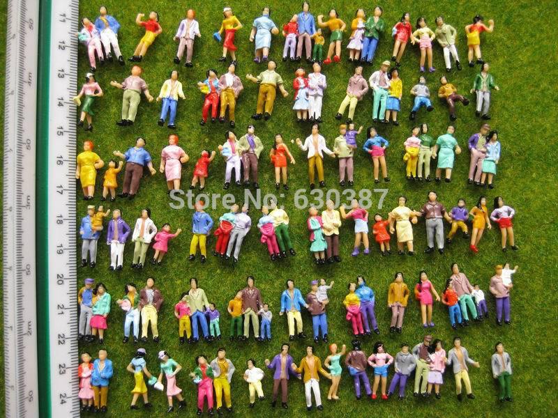 Wholesale-P100W Model Trains 1:100 Painted Figures model accessories DIY